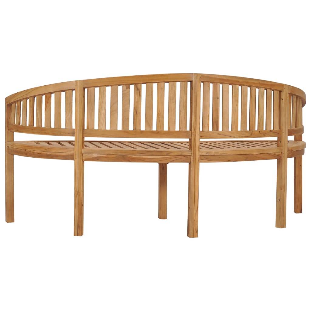 Helloshop26 - Banc de jardin meuble de patio d'extérieur terrasse en forme de banane 180 x 66 x 86 cm bois de teck solide - Image 4