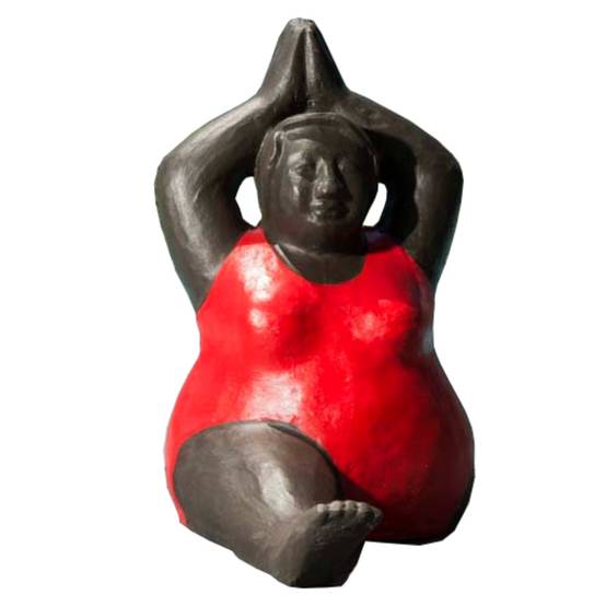 Sculpture de grosse femme en rouge - Image 1