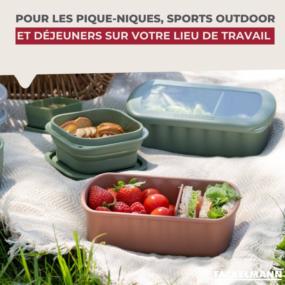 Lot de 8 lunch box 1 L avec 8 ustensiles de cuisine Fackelmann Storage - Image 4