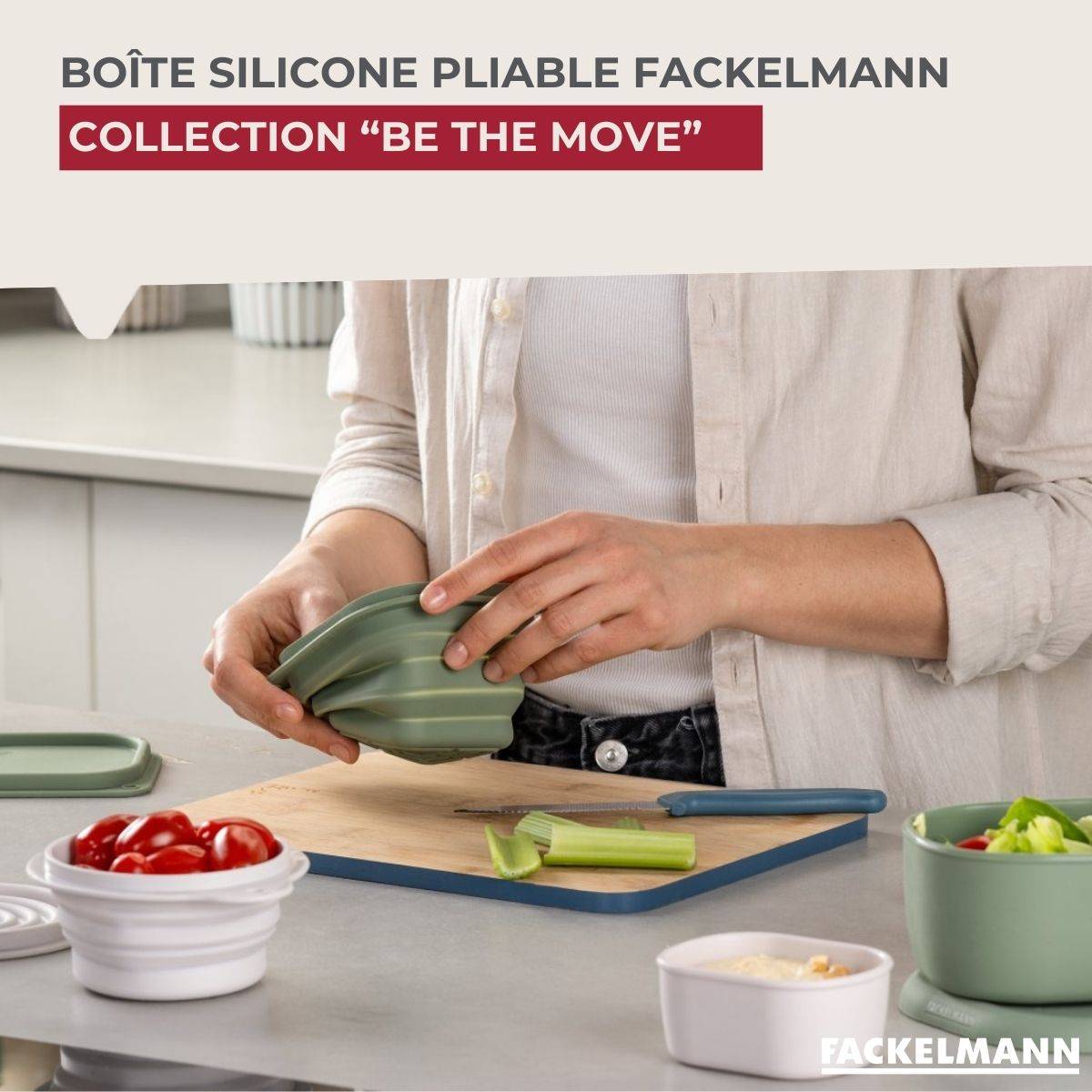 Lot de 8 lunch box 1 L avec 8 ustensiles de cuisine Fackelmann Storage - Image 2