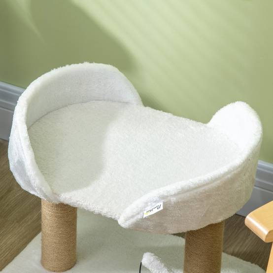 Griffoir avec plateforme sisal et peluche beige 48 x 38 x 42 cm - PANGIVO - Image 10