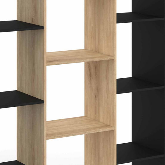 Etagère bibliothèque COLETTE avec 11 compartiments noir et effet bois 143 cm - Image 5