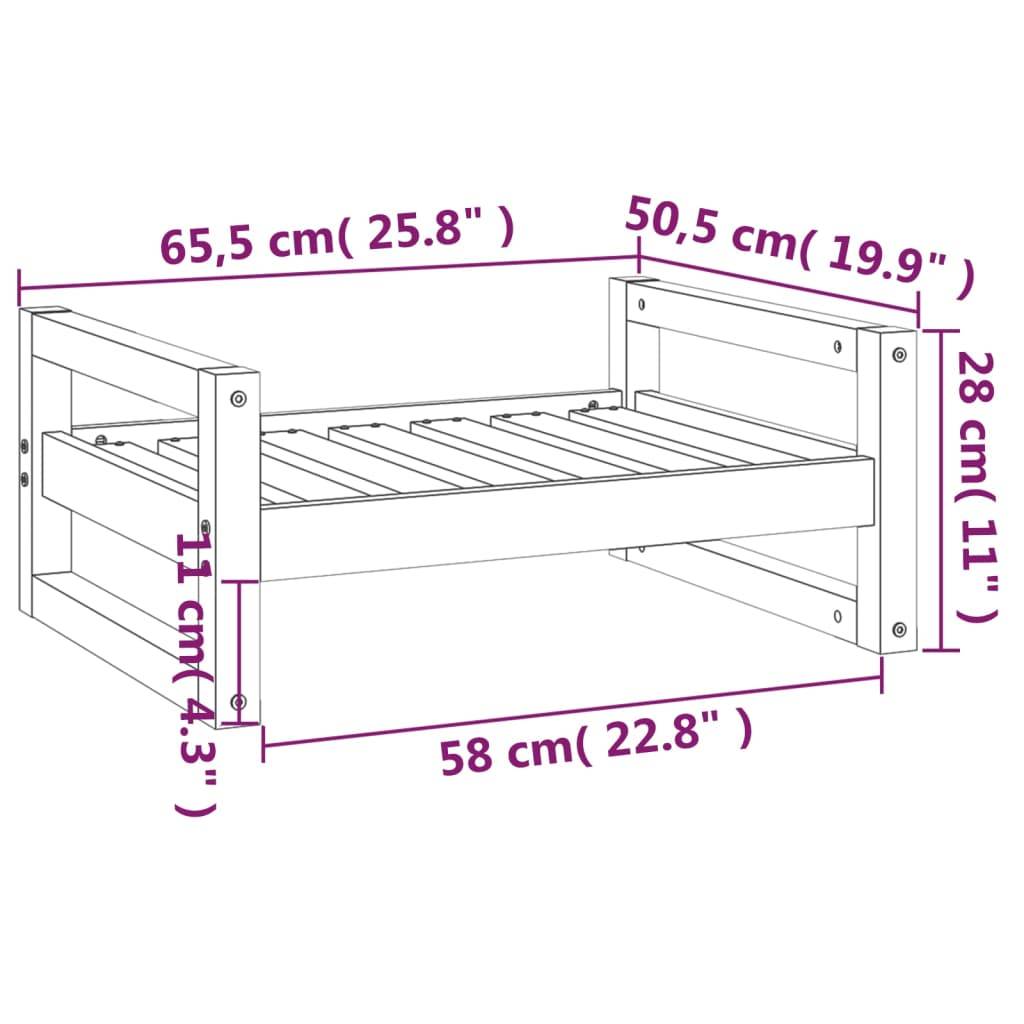 Vidaxl - Lit pour chien Blanc 65,5x50,5x28 cm Bois de pin solide vidaXL 821473 - Image 3