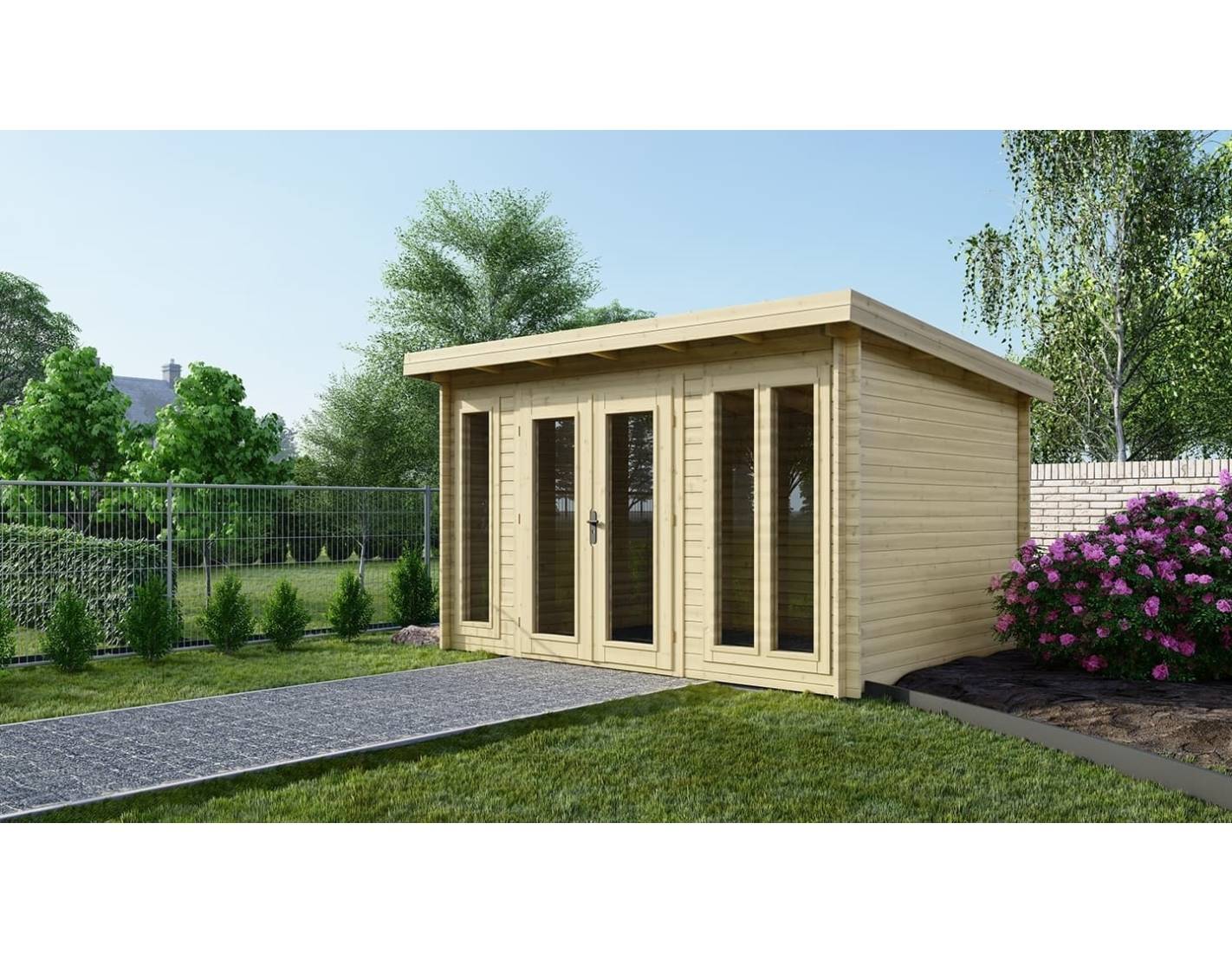 Altanka - Abri de jardin en bois - 16m2 - 4x4m - Ep. 34mm - Couleur: naturel - DOM653 - ALTANKA - Image 1