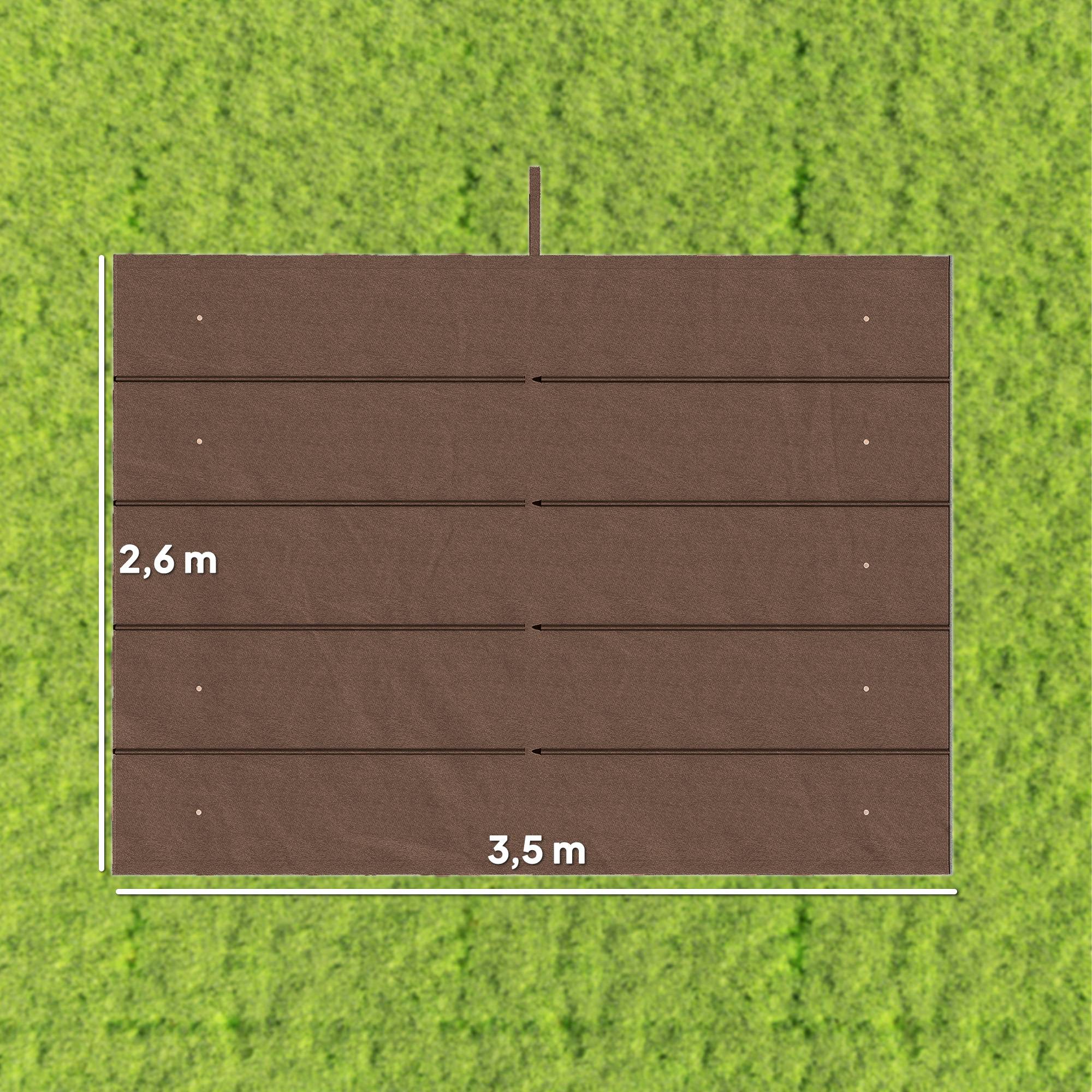 Toile de remplacement rétractable 3,5 x 2,6 m pour pergola 4 x 3 m, avec 10 trous de drainage, couleur café. - Image 5