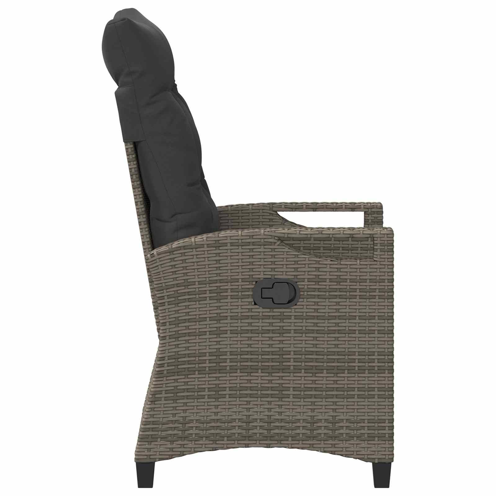 PANGIVO - Chaise de jardin inclinable polyrotin gris et gris foncé 56 x 60 x 112 cm - PANGIVO - Image 6