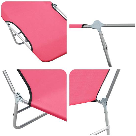 Ensemble 2 Chaises Longues Pliantes Rose – ComfortXL Outdoor Living - Image 8