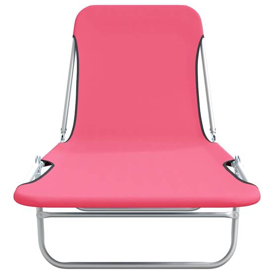 Ensemble 2 Chaises Longues Pliantes Rose – ComfortXL Outdoor Living - Image 3