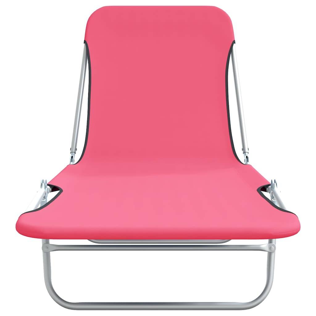 Ensemble 2 Chaises Longues Pliantes Rose – ComfortXL Outdoor Living - Image 3