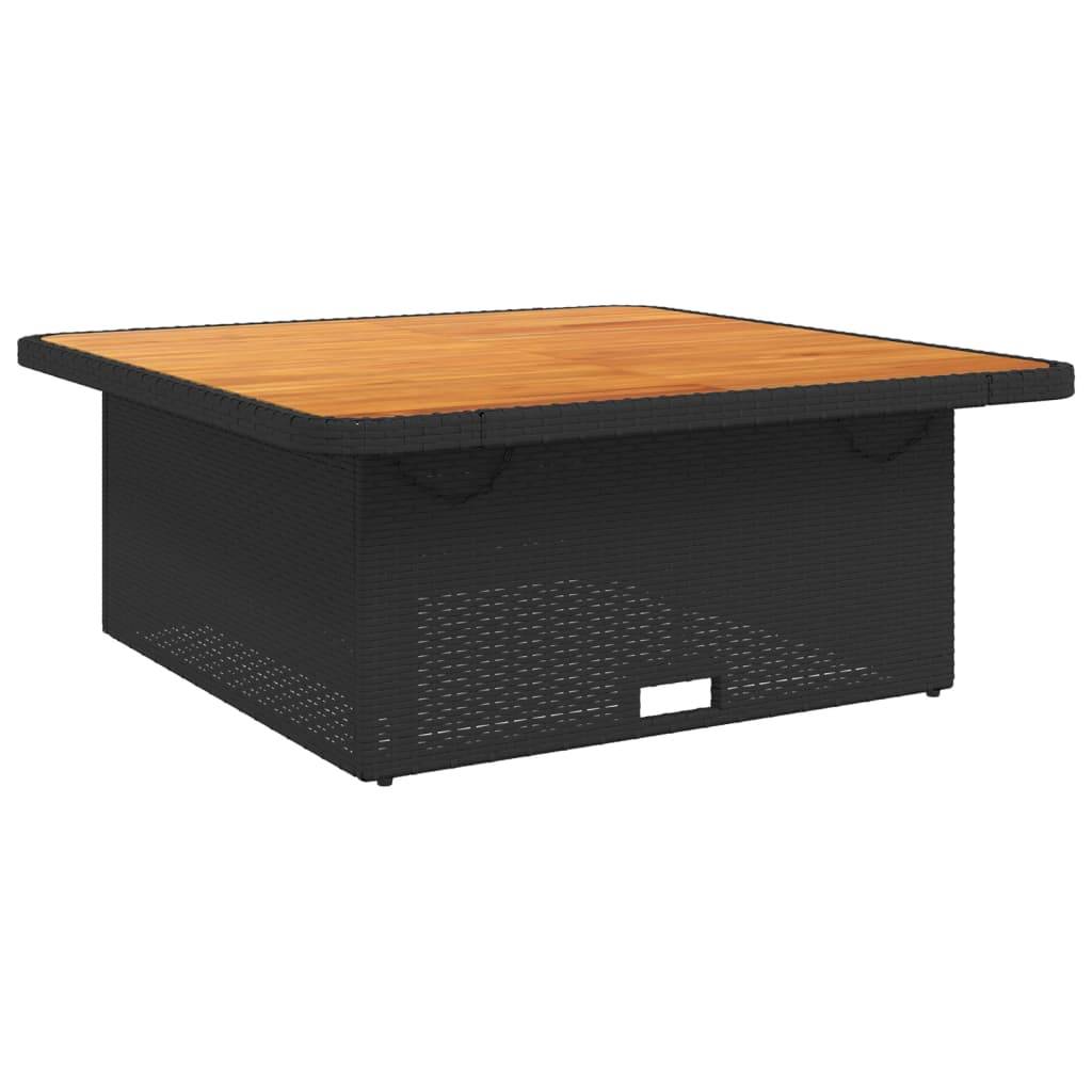 PANGIVO - Table de jardin résine tressée et bois acacia noir 110 x 110 x 71 cm - PANGIVO - Image 7