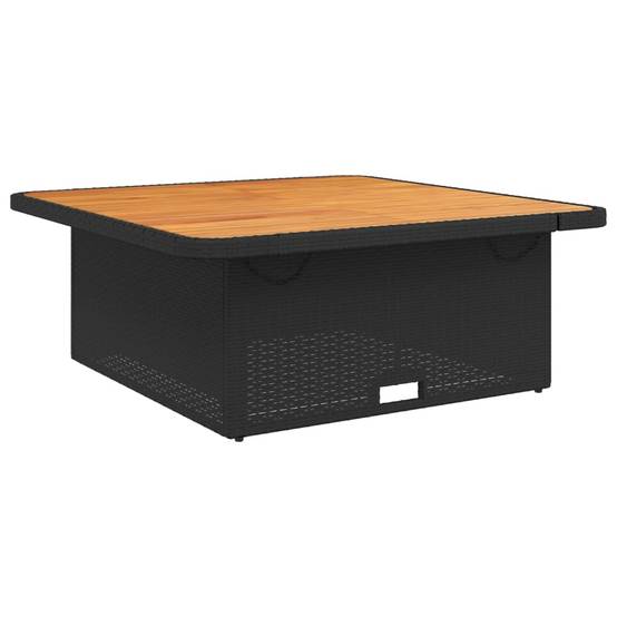 PANGIVO - Table de jardin résine tressée et bois acacia noir 110 x 110 x 71 cm - PANGIVO - Image 2