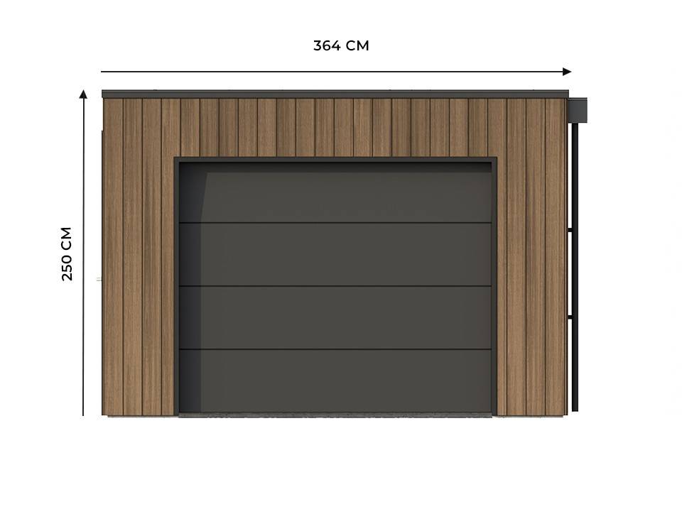 Garage Composite SILVERSTONE - Bardage Couleur Teck / Teak - Surface : 20m2 - Porte Sectionnelle Motorisée - 2 télécommandes - Image 5