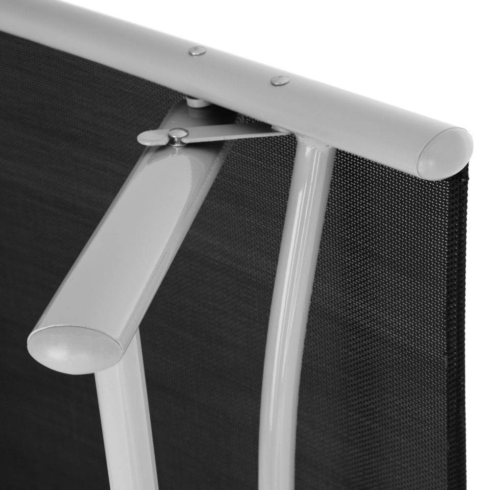 Helloshop26 - Transat bain de soleil meuble jardin noir/gris - Image 5