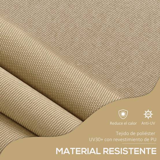Store banne rétractable manuel à manivelle 300 x 120 x 210-300 cm, hauteur réglable, imperméable et anti-UV, beige - Image 8