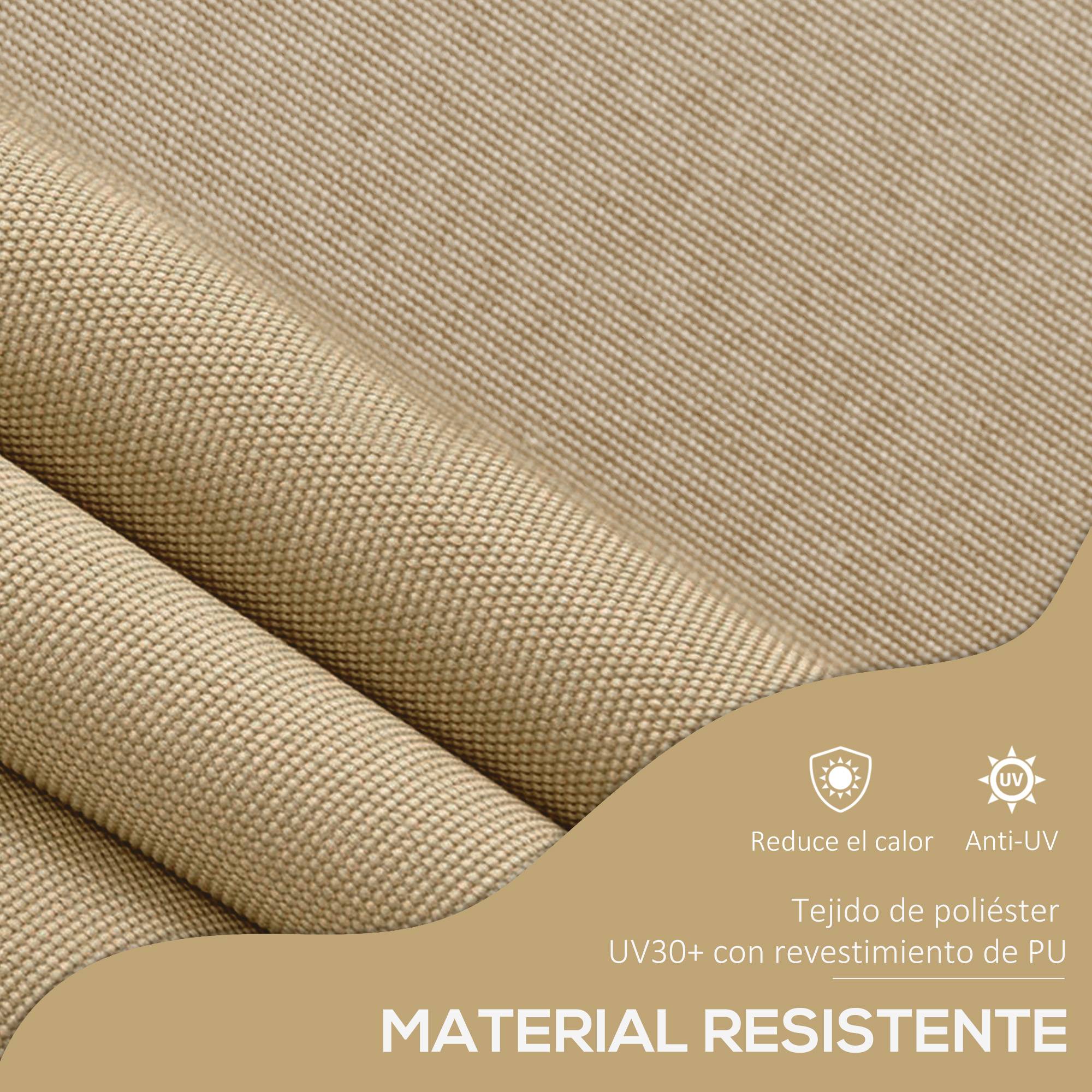 Store banne rétractable manuel à manivelle 300 x 120 x 210-300 cm, hauteur réglable, imperméable et anti-UV, beige - Image 8