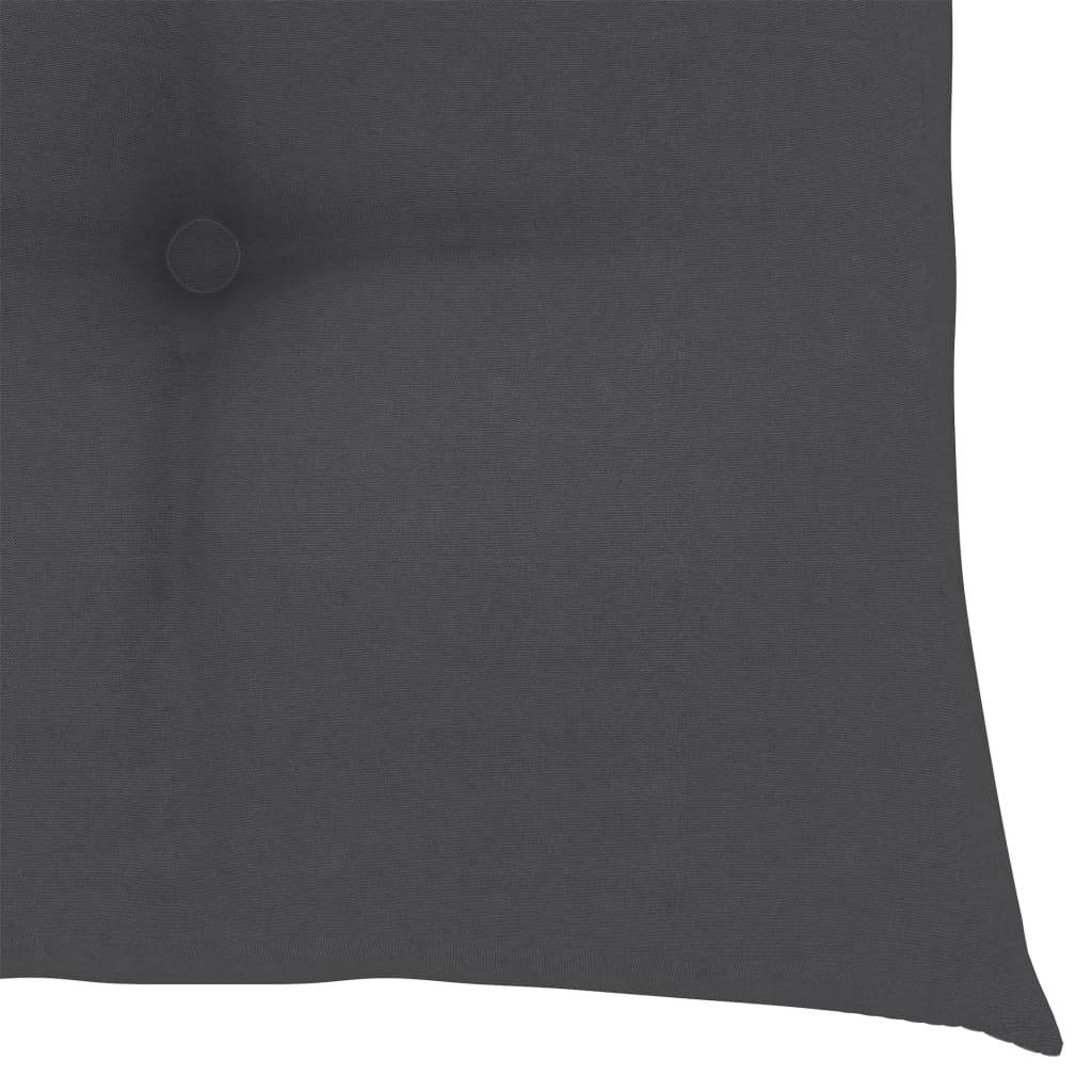 Chaises de jardin bois teck massif avec coussins anthracite 55 x 60 x 89 cm (lot de 3) - PANGIVO - Image 7