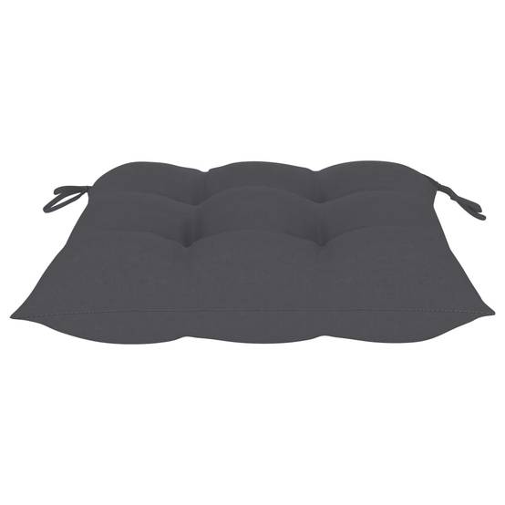 Chaises de jardin bois teck massif avec coussins anthracite 55 x 60 x 89 cm (lot de 3) - PANGIVO - Image 6