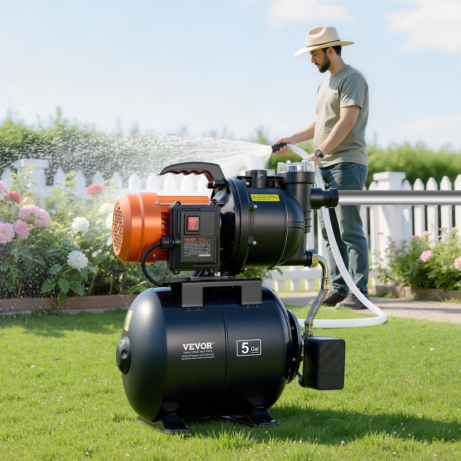 Vevor - VEVOR Groupe de Surpression Pompe Réservoir de Pression 19 L 1100 W avec Filtre - Image 8