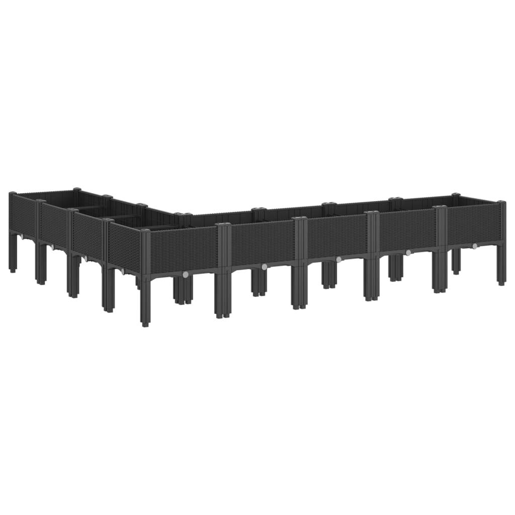 Vidaxl - Jardinière avec pieds noir 200x160x42 cm PP vidaXL 367913 - Image 6