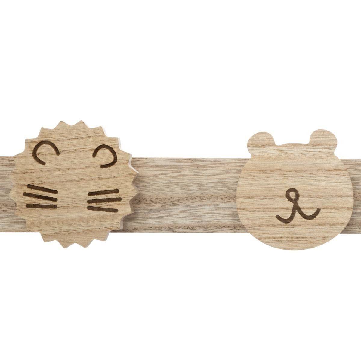 Atmosphera - Patère Enfant 4 Têtes "Wild" 55cm Naturel - Image 3