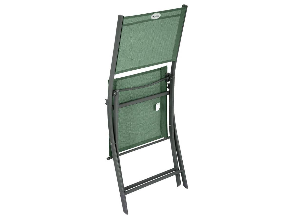 Hesperide - Lot de 4 Chaises de jardin pliante métal Modula Olive/Graphite - Hespéride - Image 4