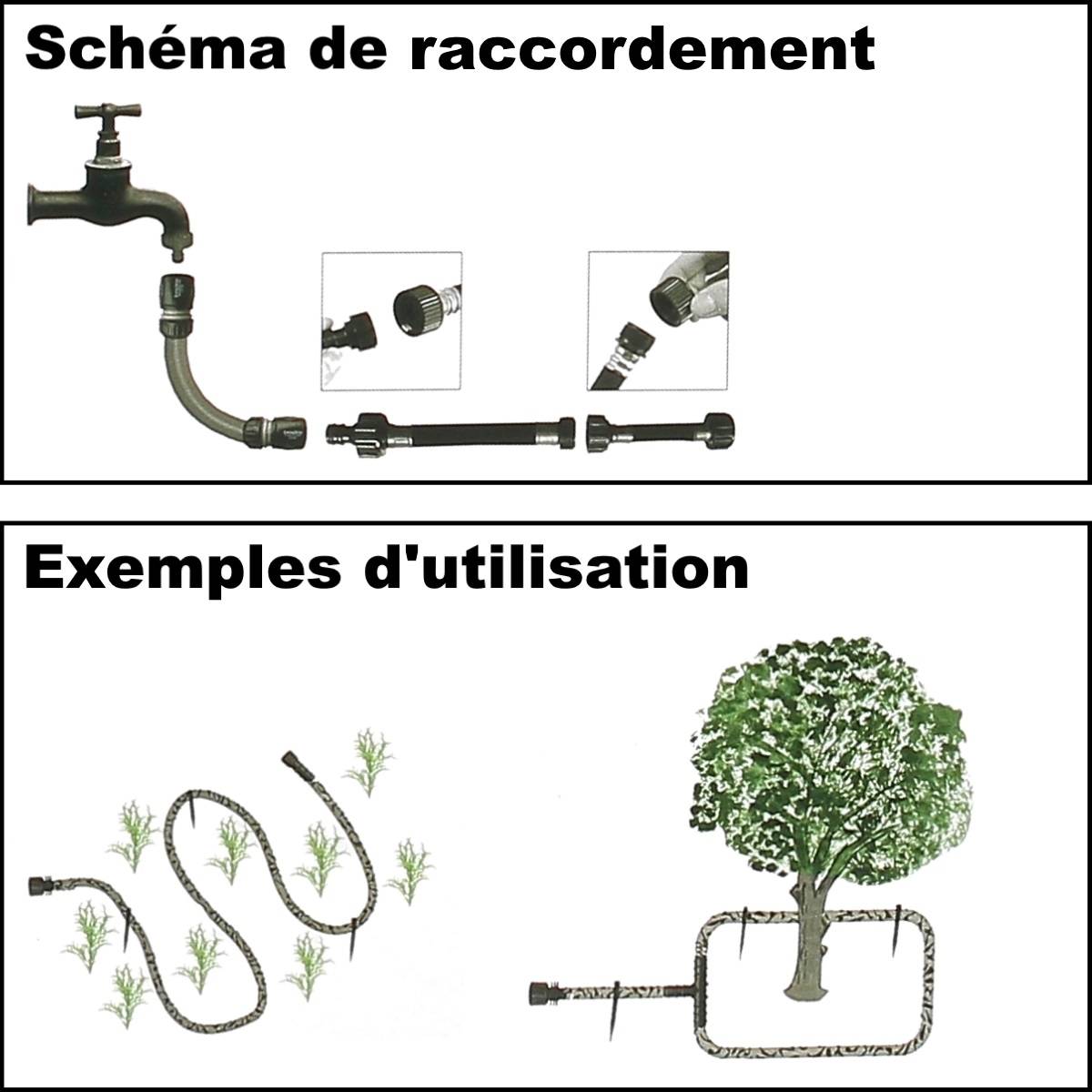 Gt Garden - Tuyau d'arrosage micro-poreux Ø 12.5 mm (1/2 pouce) - Longueur 7.50 mètres - GT GARDEN - Image 3