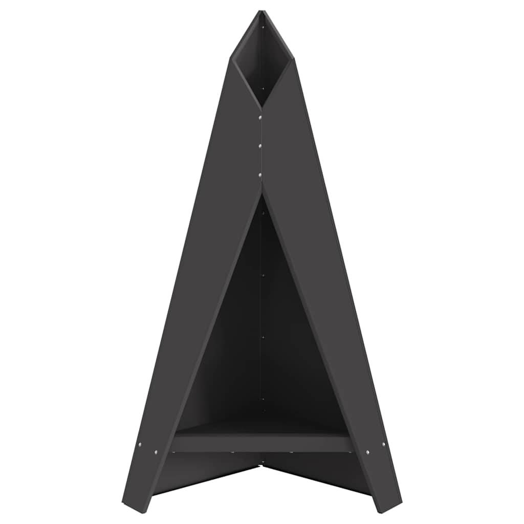 Cheminée de Jardin Verticale en Acier Foyer Extérieur Design Moderne Noir 100 cm – ComfortXL Outdoor Living - Image 6