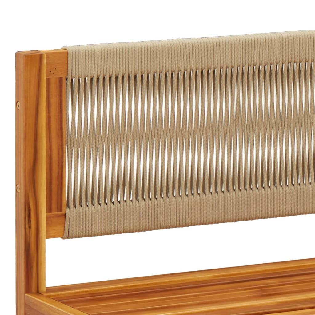 Petit Ensemble Jardin 4 Pièces Bois Acacia & Corde Beige, Canapé Cosy avec Pouf Table – ComfortXL Outdoor Living - Image 10