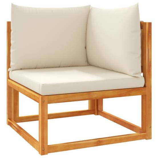 Petit Ensemble Jardin 4 Pièces Bois Acacia & Corde Beige, Canapé Cosy avec Pouf Table – ComfortXL Outdoor Living - Image 7