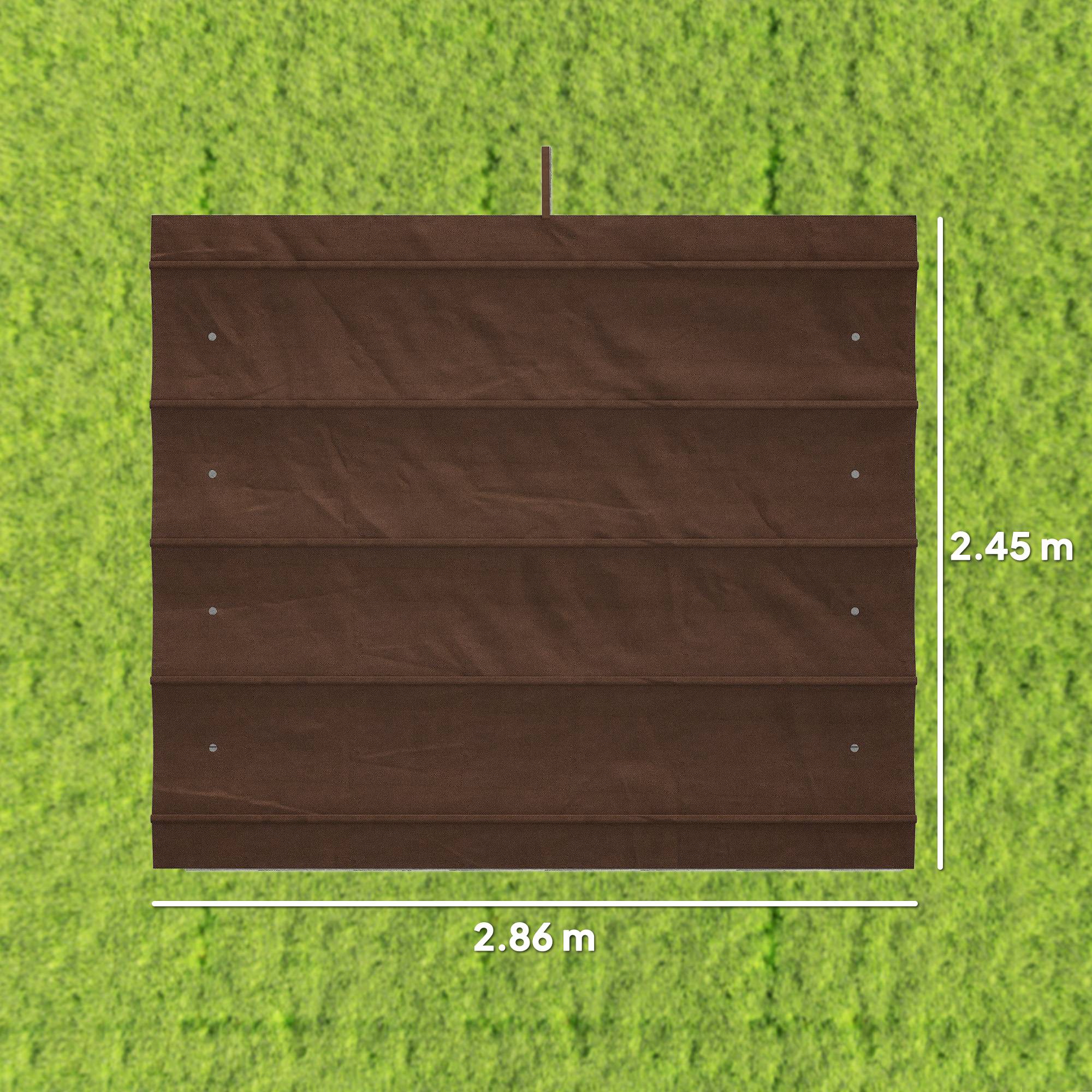 Toile rétractable de pergola rechange polyester protection anti-UV 286x245cm café - ComfortXL Outdoor Living - Image 5