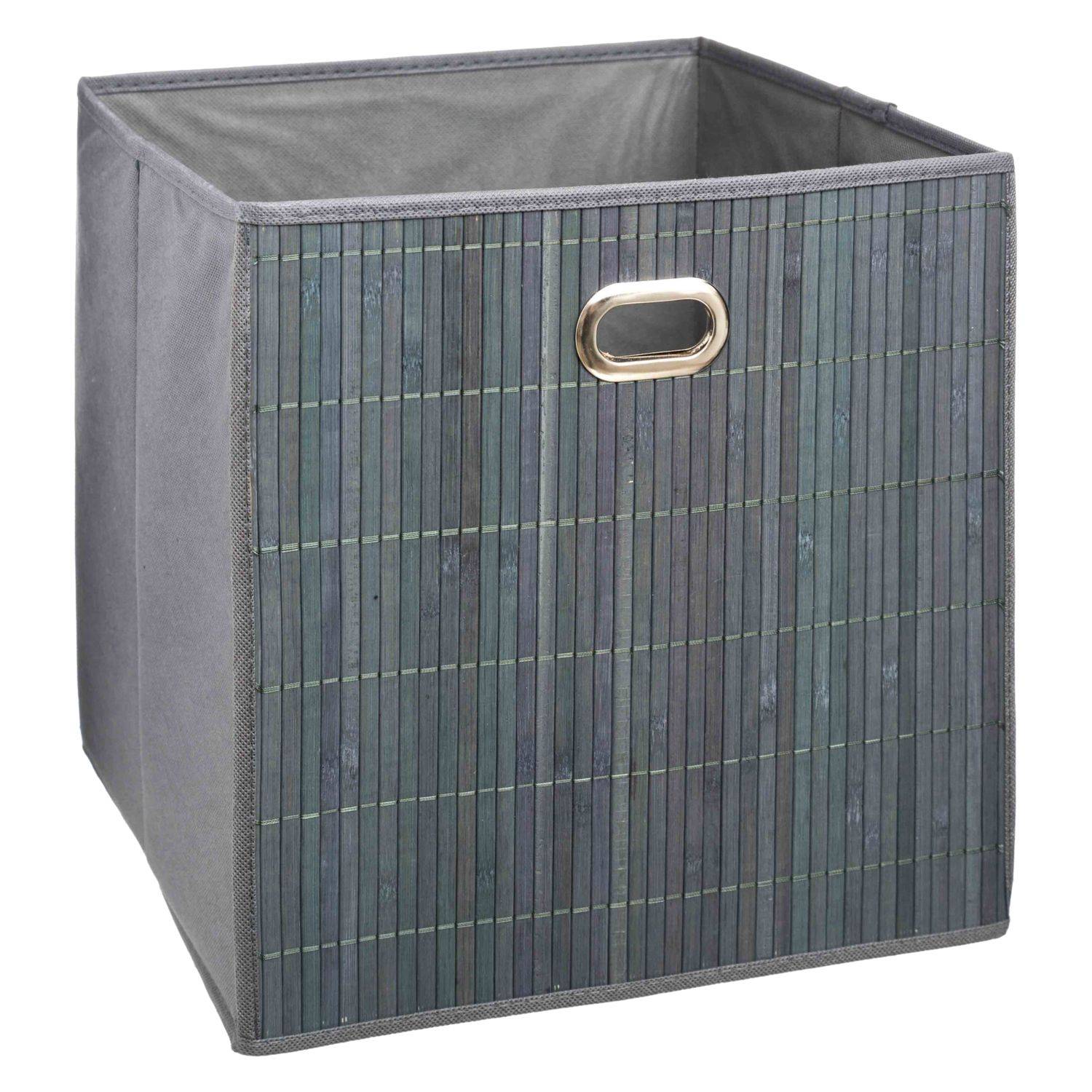 Boîte de rangement design en bambou et tissu - Gris - Five Simply Smart ...