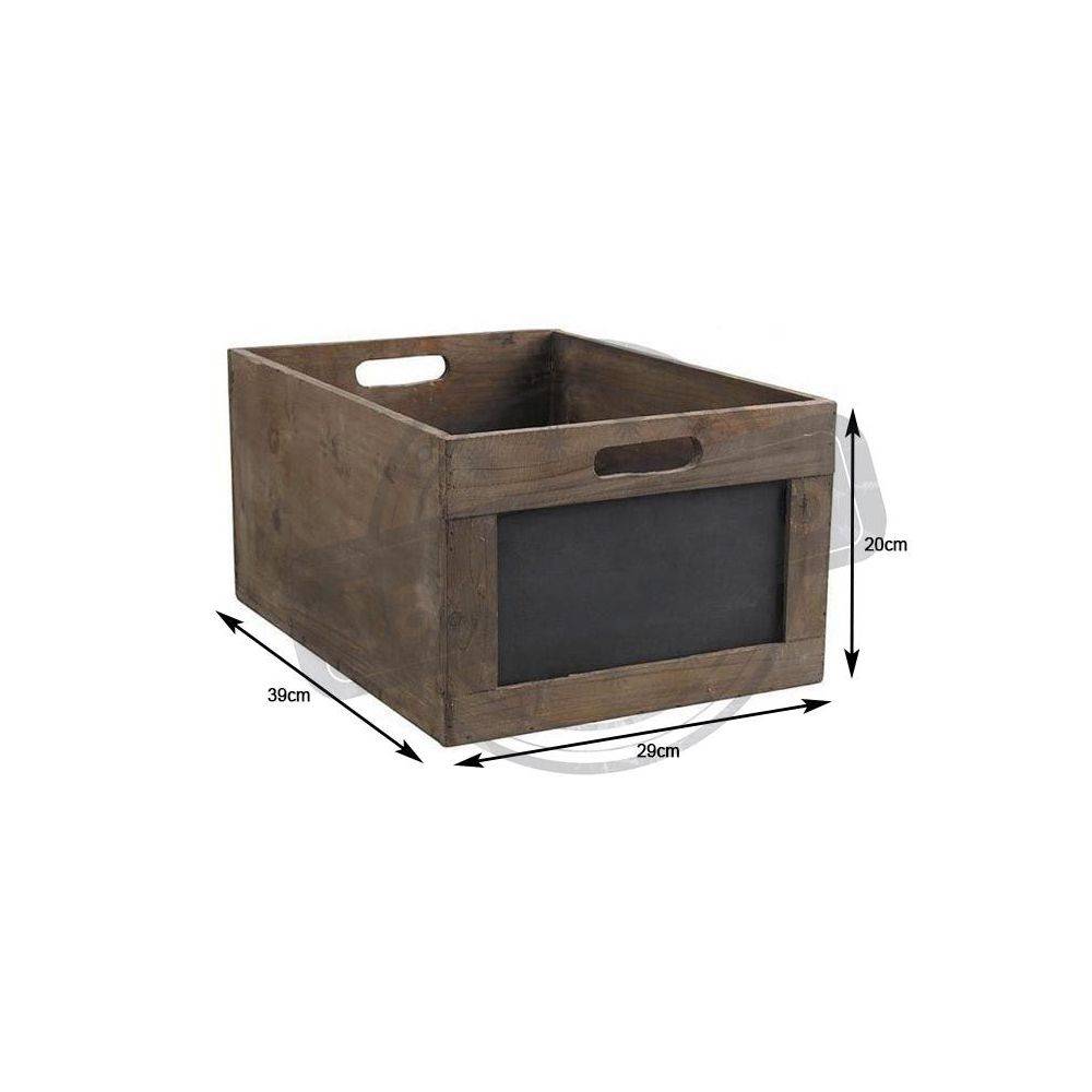 Aubry Gaspard - Caisse de rangement en bois avec ardoise 39 x 29 x 20 cm - Image 2