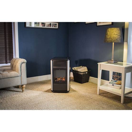 Chauffage à gaz 3.4 KW mobile Noir Effet feu + Tuyau gaz + Détendeur butane Manhattan SAHARA - Image 4