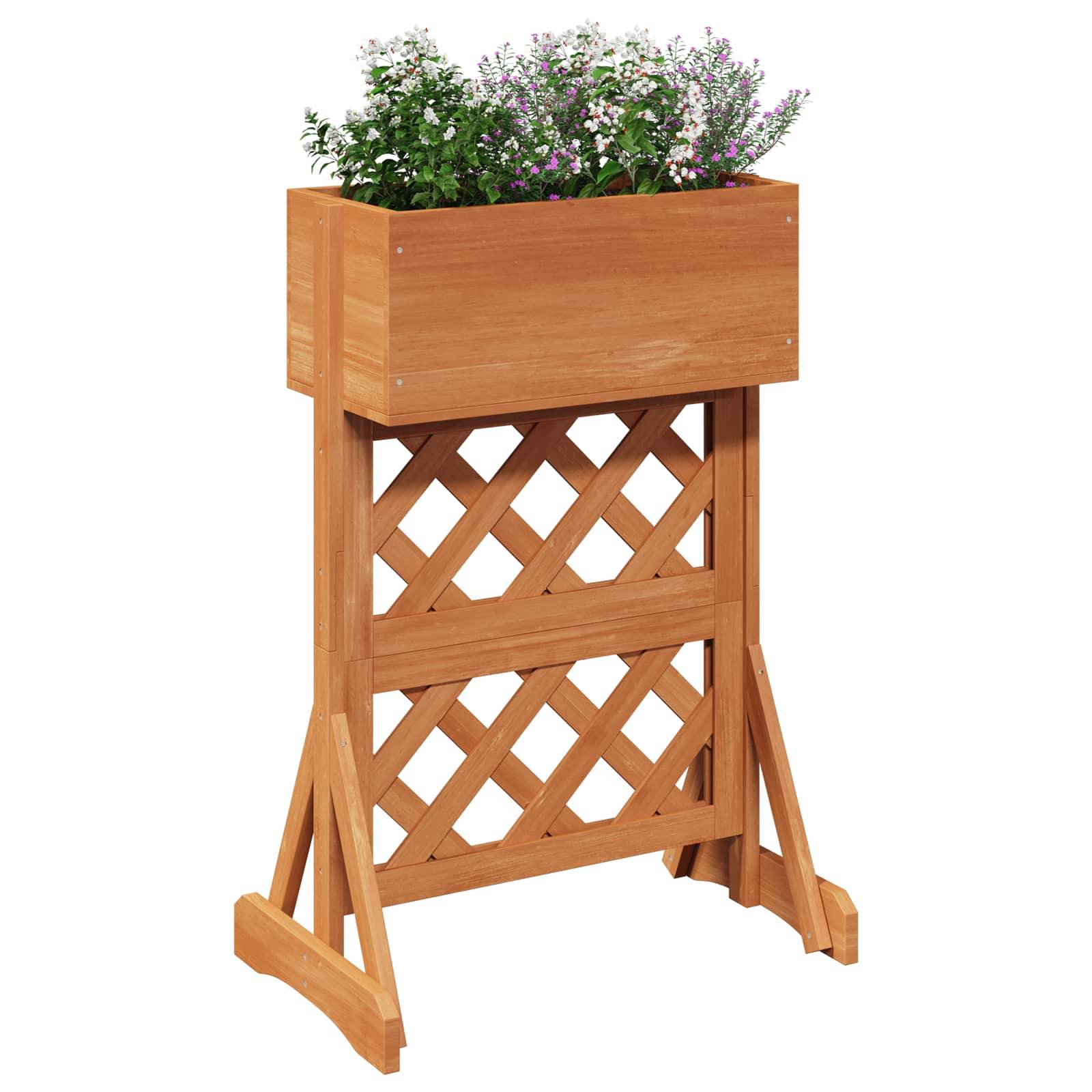 ComfortXL - Treillis Jardin Vertical Bois Sapin Massif Extérieur Plantes Grimpantes 48x30x70.5cm Orange - ComfortXL Outdoor Living - Image 3