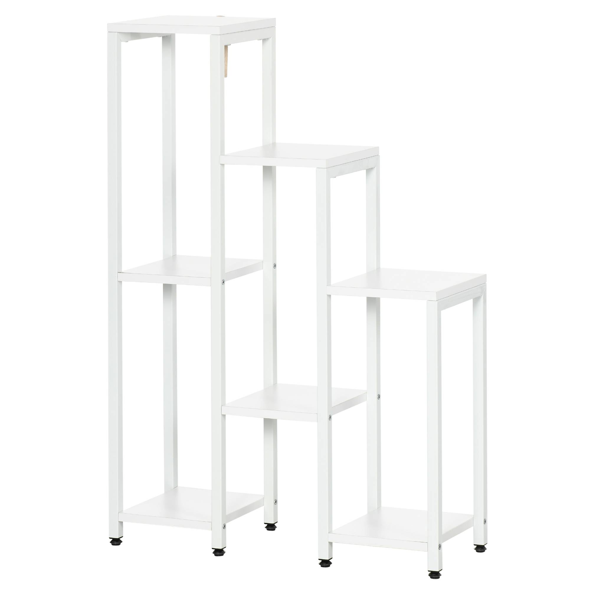 Support à fleurs Outsunny 7 niveaux intérieur extérieur acier blanc 65 x 23 x 94,5 cm étagère plantes jardin - Image 2