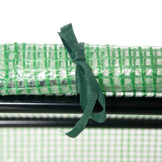 Mini serre de balcon acier bâche PE culture herbes plantes 2 fenêtres 120x60x60cm vert foncé - ComfortXL Outdoor Living - Image 10