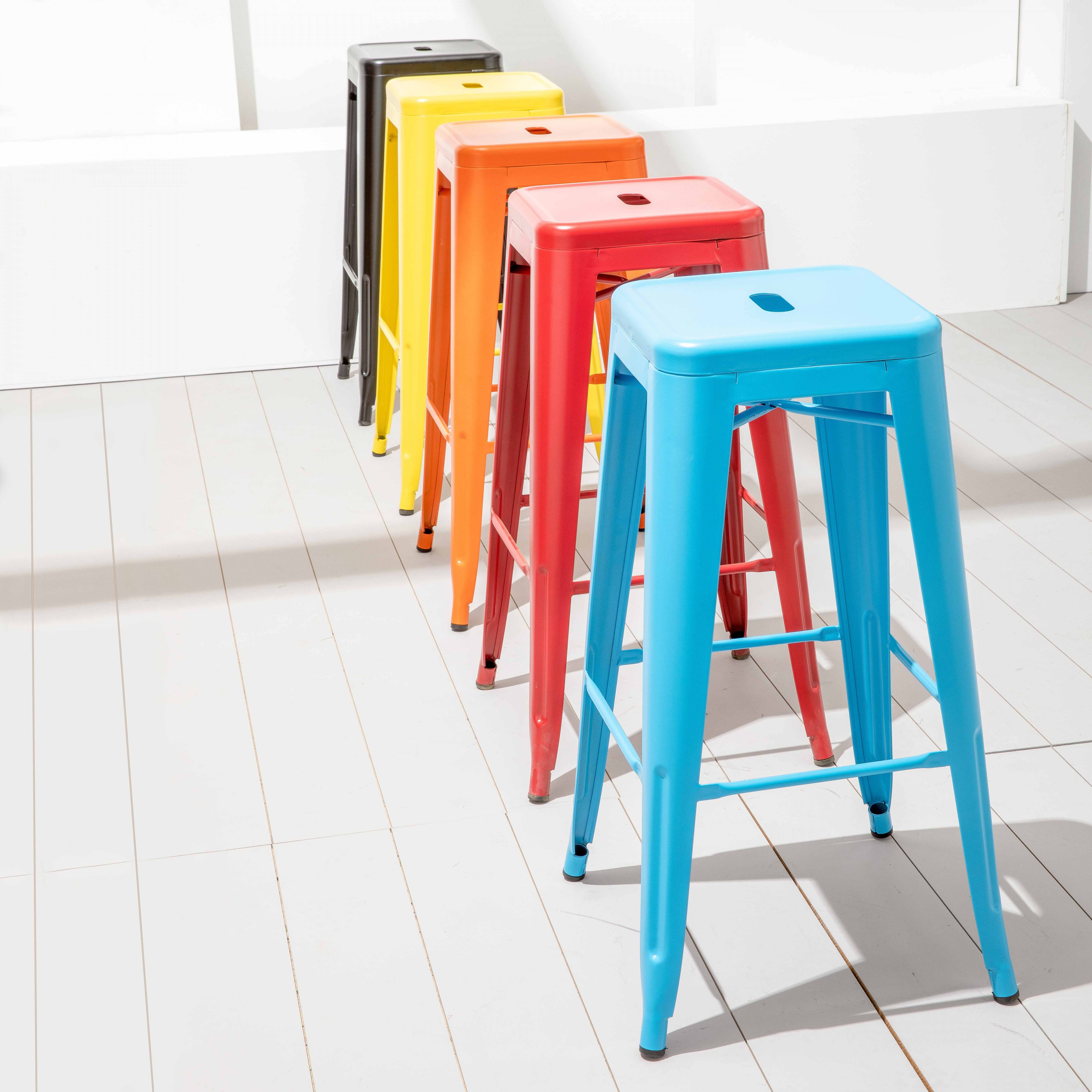 Oviala - Tabouret de bar en métal orange mat Indus - Oviala - Image 6