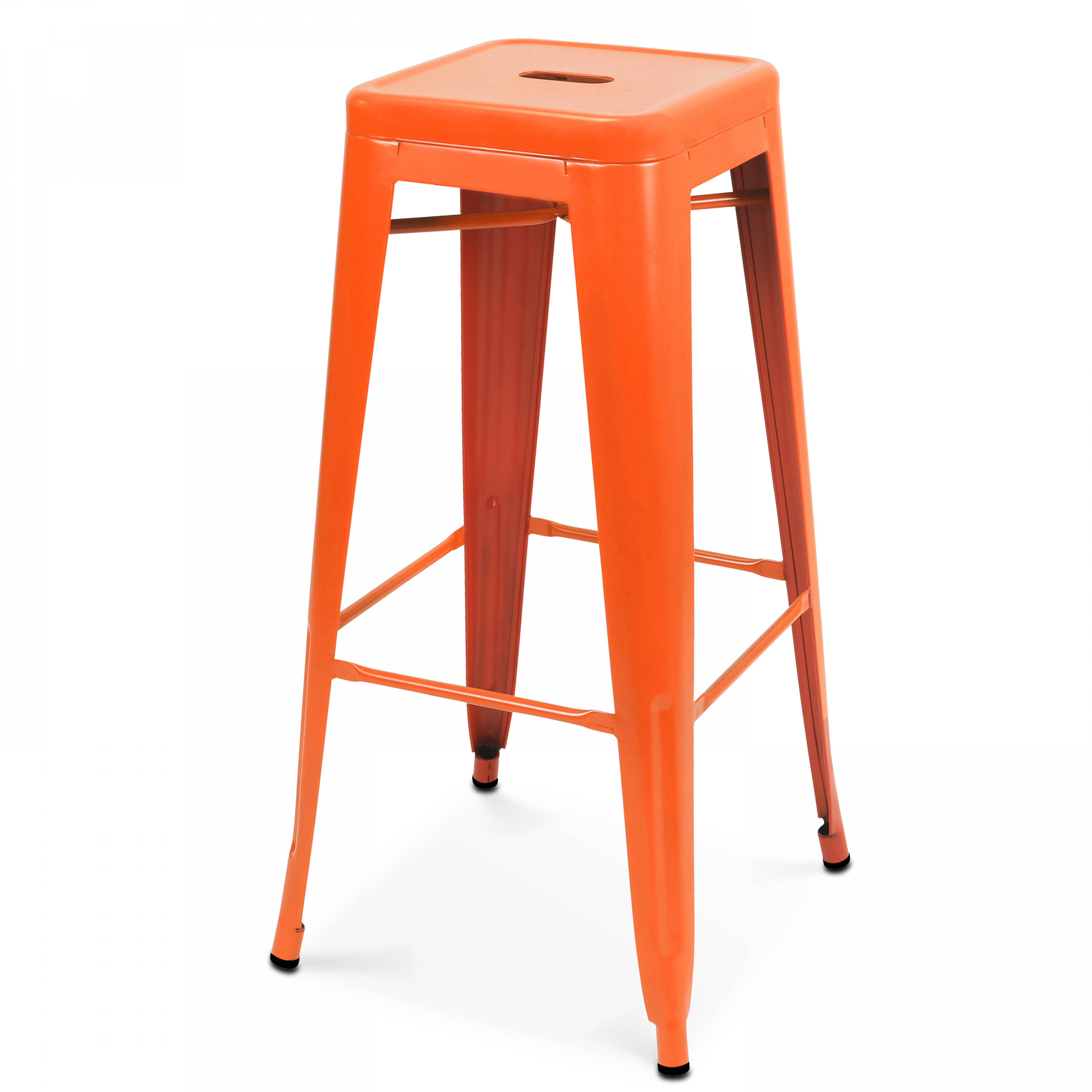 Oviala - Tabouret de bar en métal orange mat Indus - Oviala - Image 1