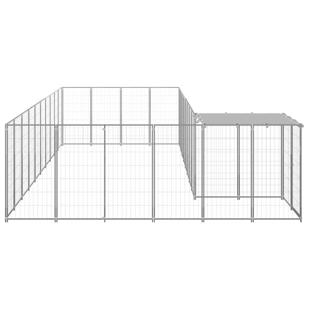 Helloshop26 - Chenil extérieur cage enclos parc animaux chien argenté 13,31 m² acier - Image 4