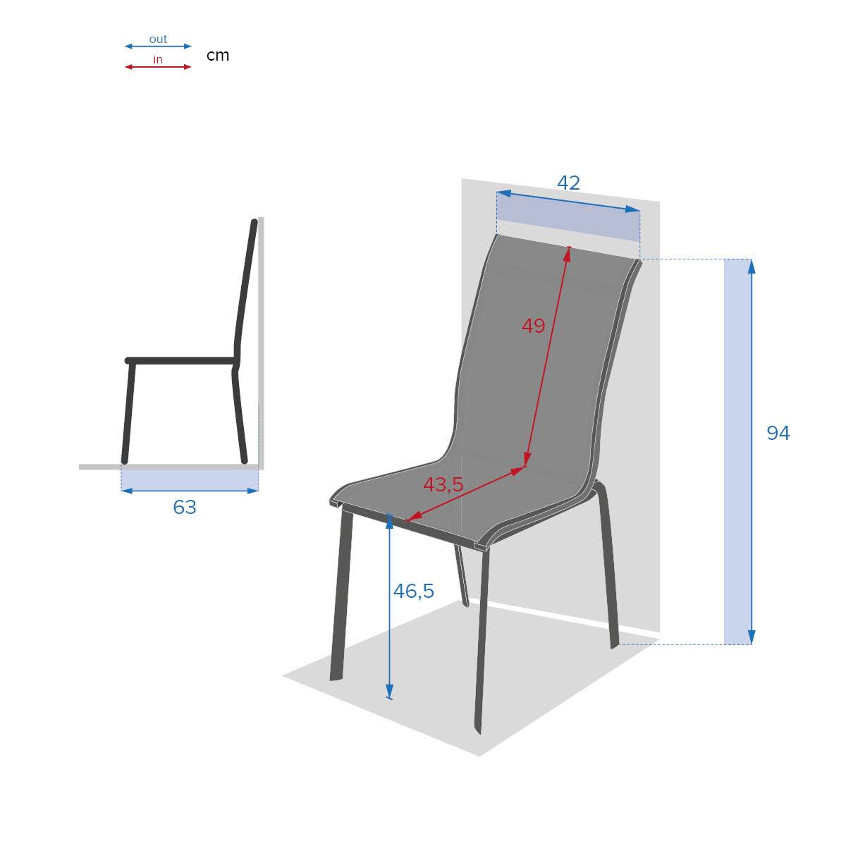 Hesperide - Chaise de jardin empilable "Axant" lin & blanc en aluminium traité époxy Hespéride - Image 4