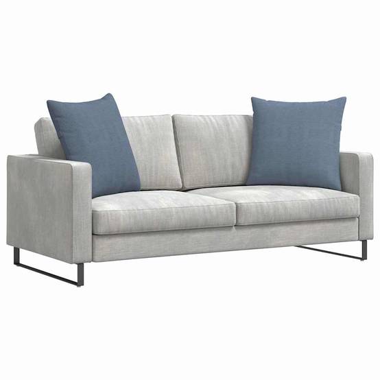 Lot de 2 Coussins de Canapé Velours Côtelé Texturé Housses Amovibles pour Salon et Bureau Bleu 80x80 cm – ComfortXL Outdoor Living - Image 3