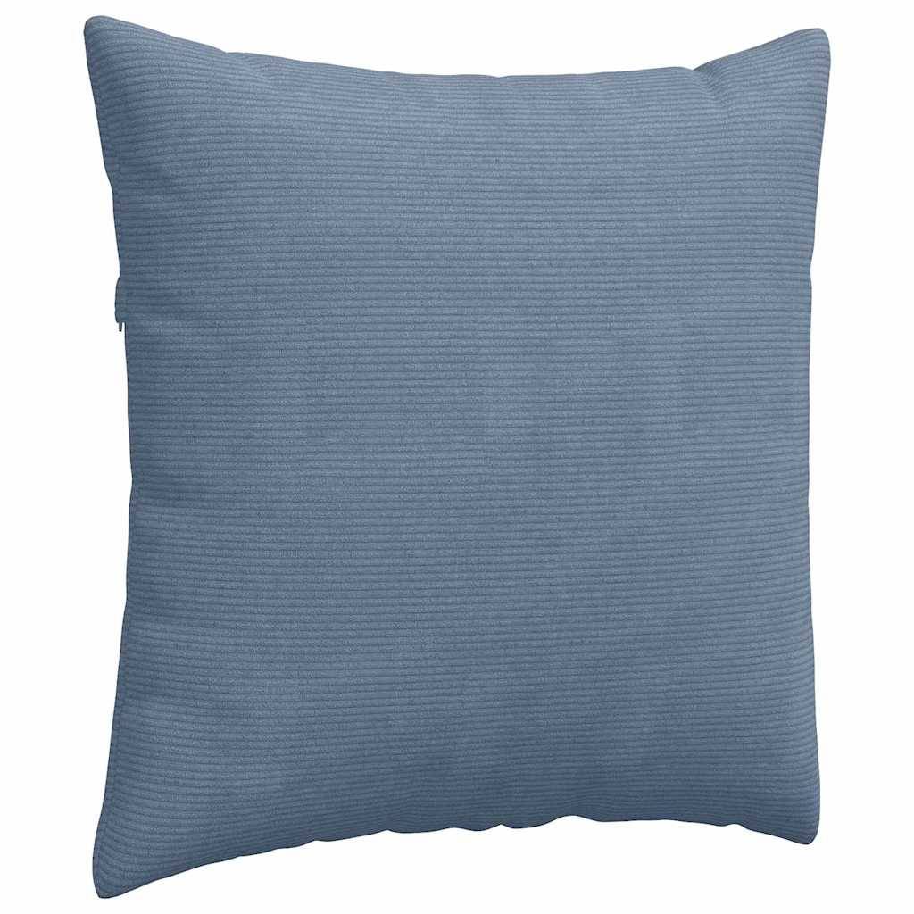 Lot de 2 Coussins de Canapé Velours Côtelé Texturé Housses Amovibles pour Salon et Bureau Bleu 80x80 cm – ComfortXL Outdoor Living - Image 5