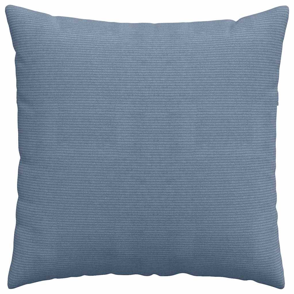 Lot de 2 Coussins de Canapé Velours Côtelé Texturé Housses Amovibles pour Salon et Bureau Bleu 80x80 cm – ComfortXL Outdoor Living - Image 6