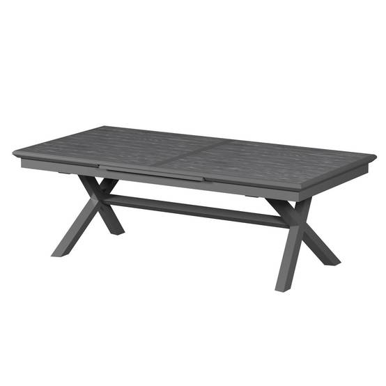 Hesperide - Table de jardin extensible "Axiome" ardoise granitée 12 places en aluminium traité époxy Hespéride - Image 2