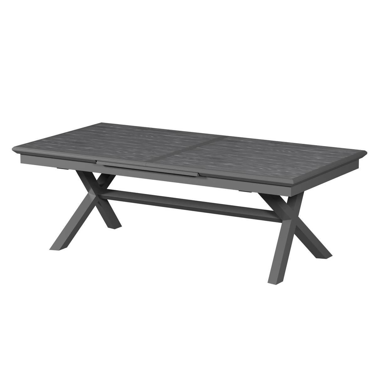 Hesperide - Table de jardin extensible "Axiome" ardoise granitée 12 places en aluminium traité époxy Hespéride - Image 2