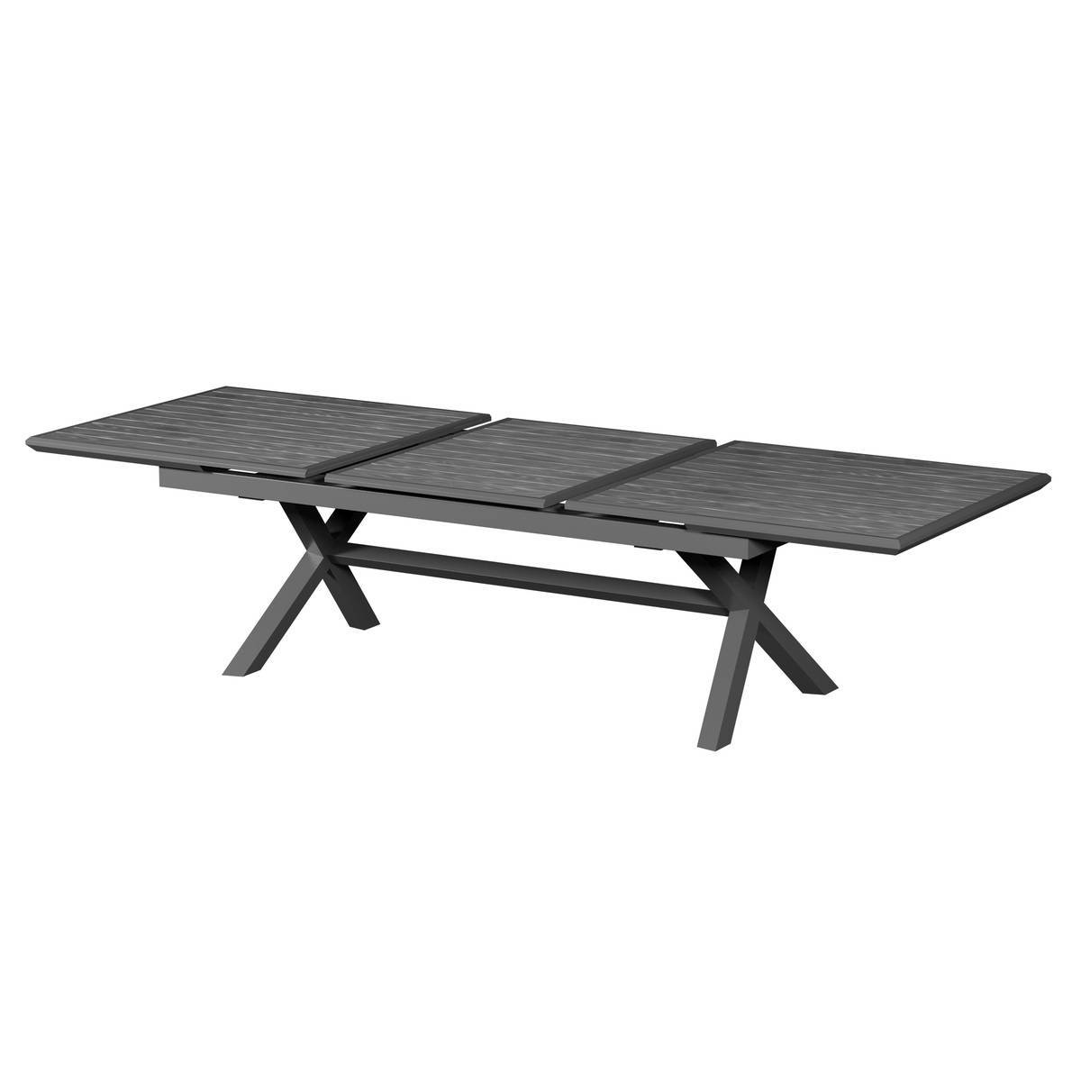 Hesperide - Table de jardin extensible "Axiome" ardoise granitée 12 places en aluminium traité époxy Hespéride - Image 5