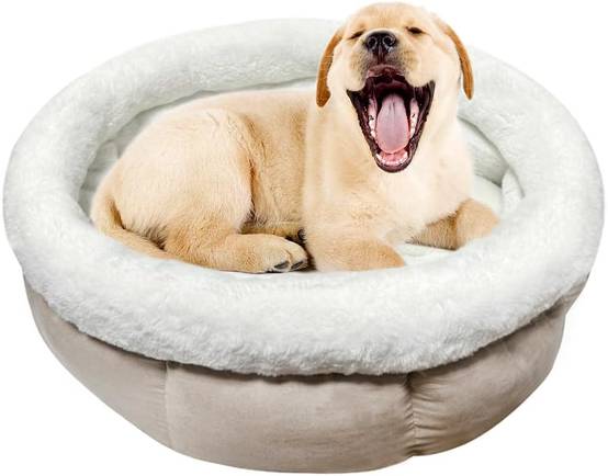 Lit Donut pour Chiens et Chats 50 x 50 x 20 cm Marron Clair