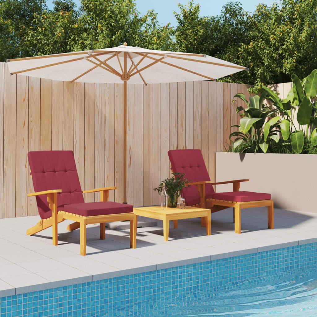 Coussin Bain de soleil | Coussins de chaise longue lot de 2 rouge bordeaux tissu oxford Maison Chic - Image 2
