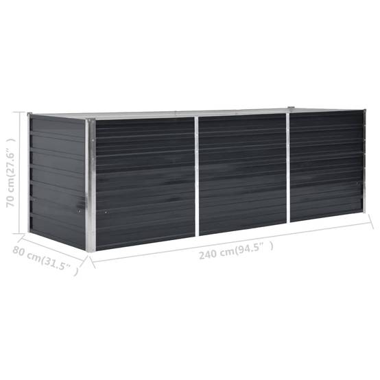 ComfortXL - Grand bac potager Acier Galvanisé rectangulaire Anthracite 240x80x77 cm – ComfortXL Outdoor Living - Image 8