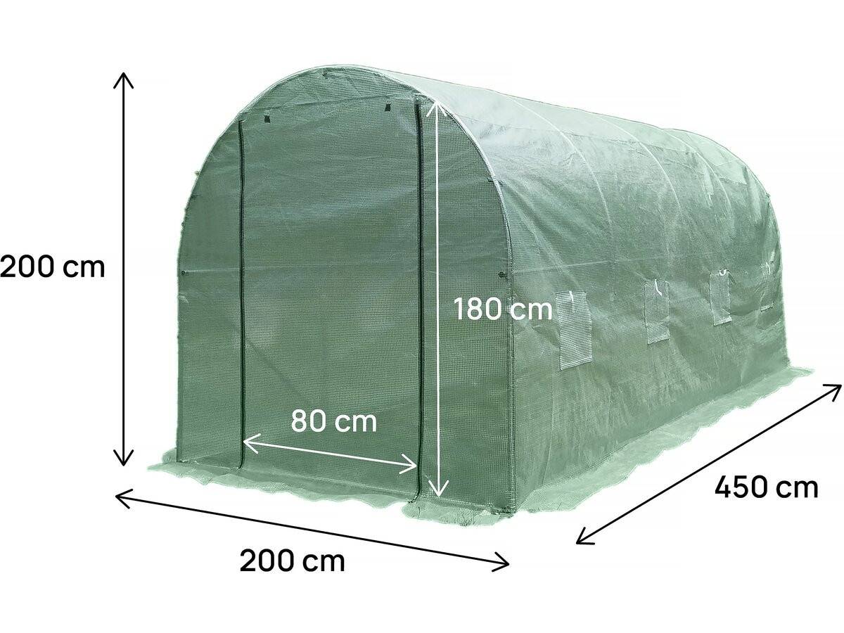 Serre Tunelle De Jardin 4,5 X 2 M "lys" - 9 M² - 130g - Vert -habitat Et Jardin - Image 4